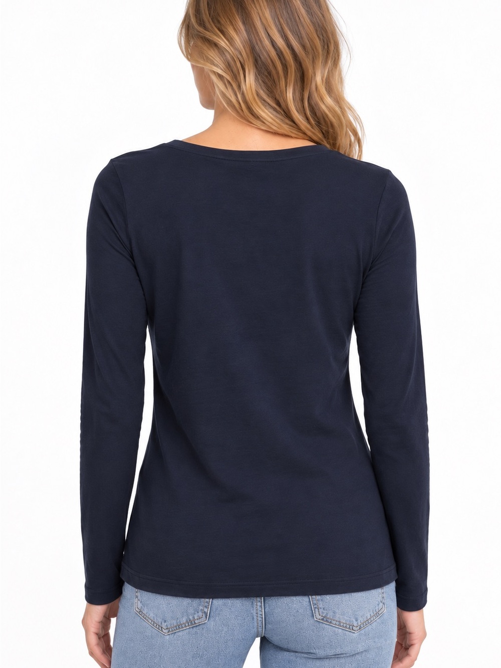 J.Crew Painter Tee Navy Blue Long Sleeve Crewneck T-Shirt Classic Basic - Medium - Picture 2 of 5
